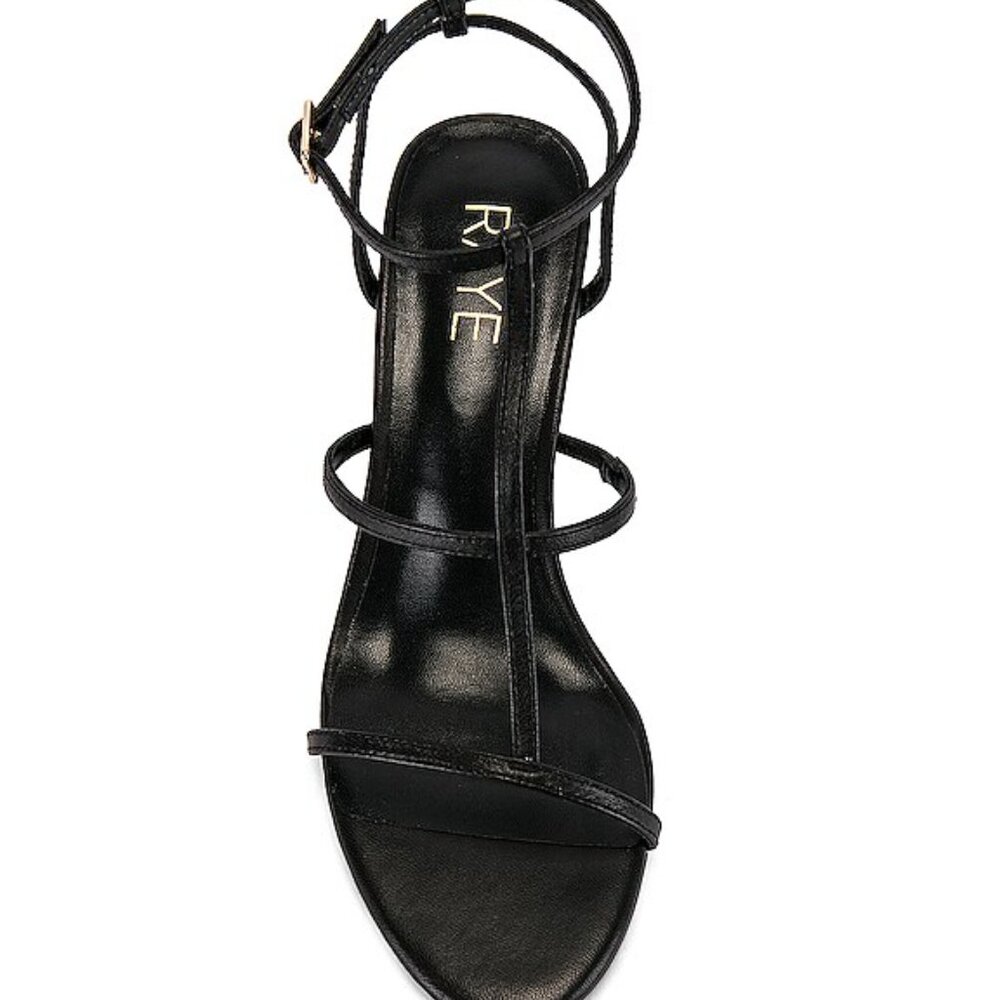 RAYE Black Strappy Leather Sandal